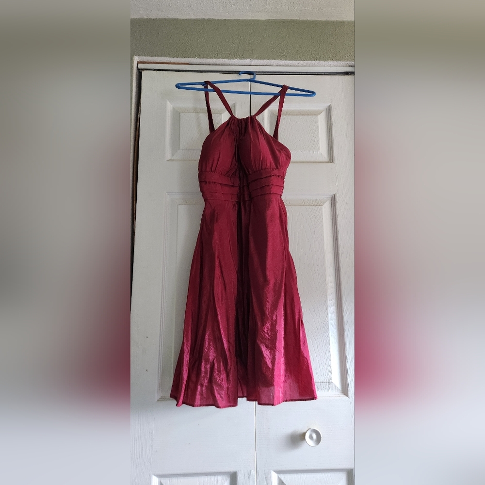 Elegant Red Halter Dress